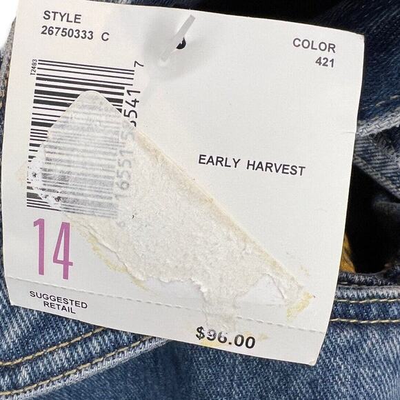 NWT Vintage Liz Claiborne Blue Denim Jacket Asymmetrical Zipper Moto Size 14 - Picture 8 of 8